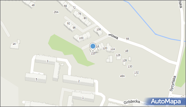 Radom, Łąkowa, 110, mapa Radomia