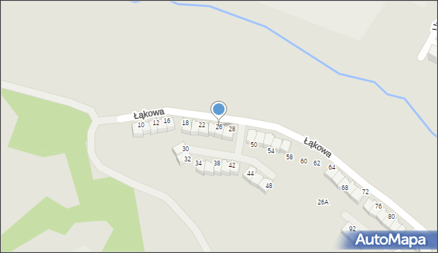 Radom, Łąkowa, 26, mapa Radomia