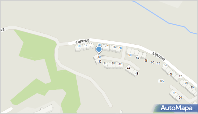 Radom, Łąkowa, 30, mapa Radomia