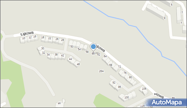 Radom, Łąkowa, 60, mapa Radomia