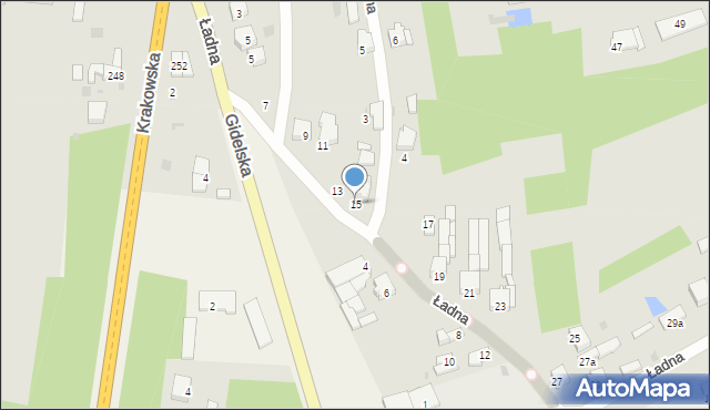 Radomsko, Ładna, 15, mapa Radomsko