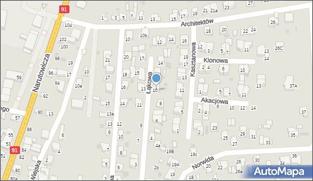 Radomsko, Łąkowa, 10, mapa Radomsko