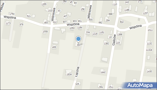 Radziechowy, Łączna, 321, mapa Radziechowy