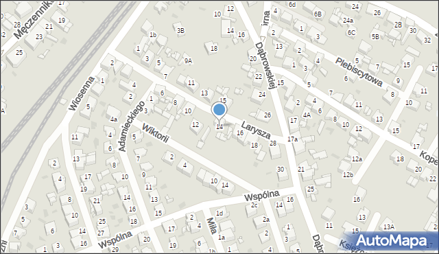 Radzionków, Larysza, 14, mapa Radzionków