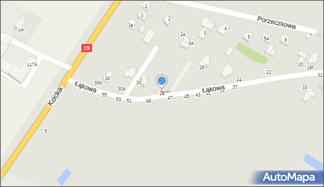 Radzyń Podlaski, Łąkowa, 28, mapa Radzyń Podlaski