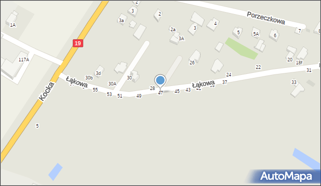 Radzyń Podlaski, Łąkowa, 47, mapa Radzyń Podlaski