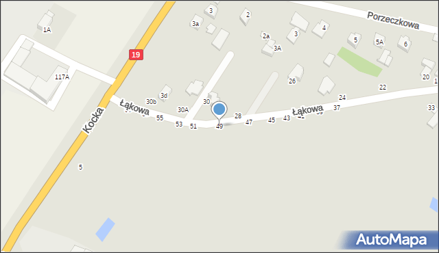 Radzyń Podlaski, Łąkowa, 49, mapa Radzyń Podlaski