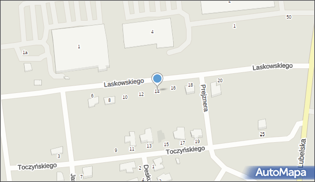 Radzyń Podlaski, Laskowskiego Tadeusza, 14, mapa Radzyń Podlaski