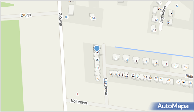 Radzyny, Lazurowa, 17, mapa Radzyny