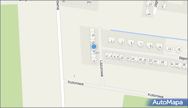 Radzyny, Lazurowa, 9, mapa Radzyny