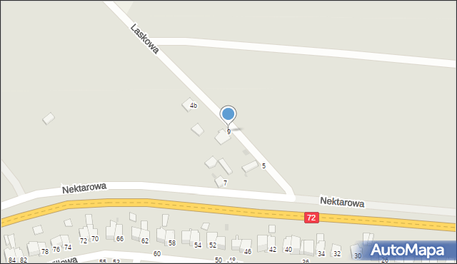 Rawa Mazowiecka, Laskowa, 9, mapa Rawa Mazowiecka
