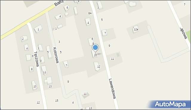 Rokitnica, Lawendowa, 10, mapa Rokitnica