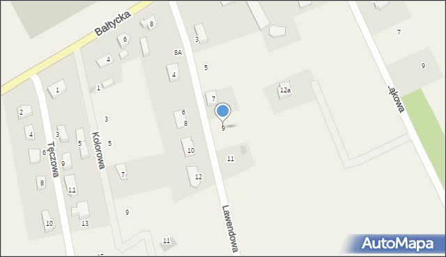 Rokitnica, Lawendowa, 9, mapa Rokitnica