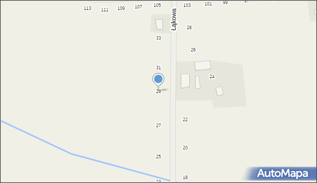 Różanka, Łąkowa, 29, mapa Różanka