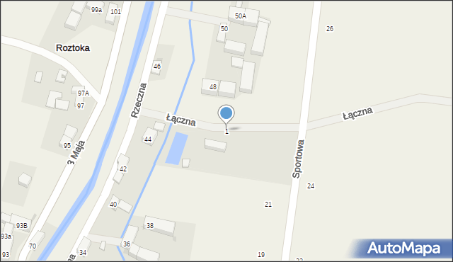 Roztoka, Łączna, 1, mapa Roztoka