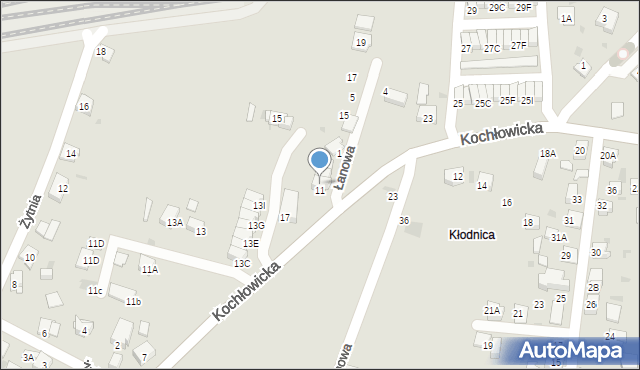 Ruda Śląska, Łanowa, 11, mapa Rudy Śląskiej