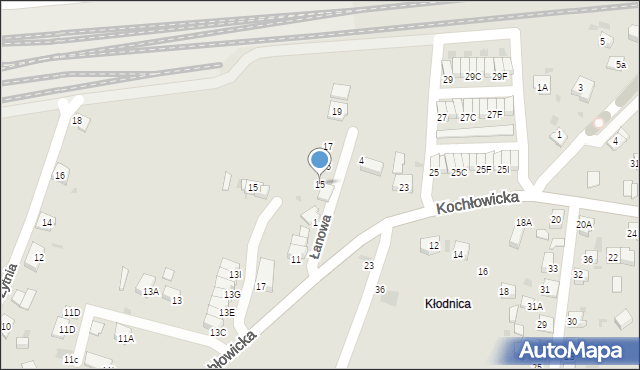 Ruda Śląska, Łanowa, 15, mapa Rudy Śląskiej