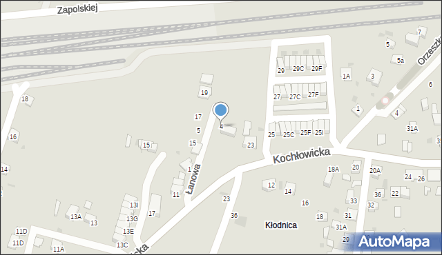 Ruda Śląska, Łanowa, 4, mapa Rudy Śląskiej