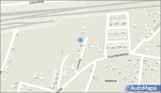 Ruda Śląska, Łanowa, 5, mapa Rudy Śląskiej