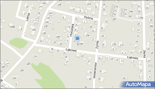 Ruda Śląska, Łąkowa, 14, mapa Rudy Śląskiej
