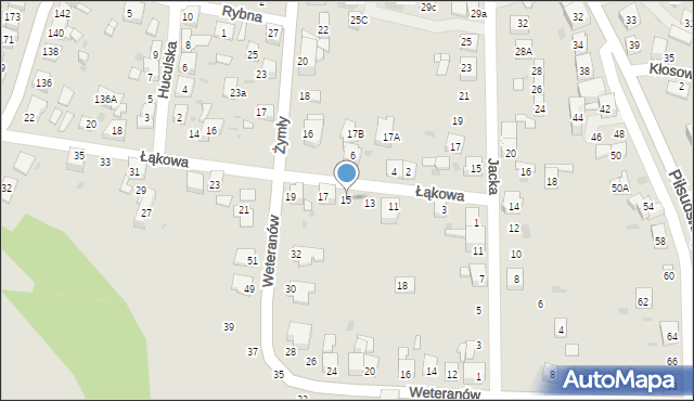 Ruda Śląska, Łąkowa, 15, mapa Rudy Śląskiej