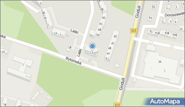 Ruda Śląska, Latki Konstantego, 2A, mapa Rudy Śląskiej