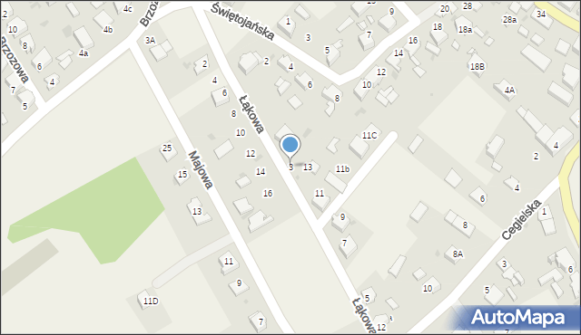 Rudy, Łąkowa, 3, mapa Rudy