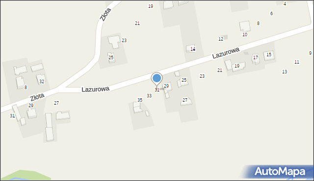 Rudze, Lazurowa, 31, mapa Rudze