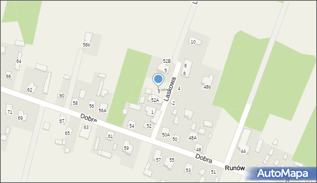 Runów, Laskowa, 3, mapa Runów
