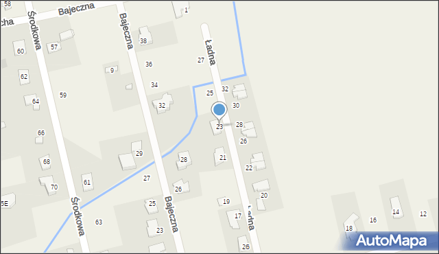 Rusiec, Ładna, 23, mapa Rusiec