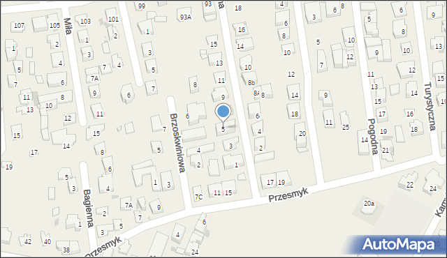 Rybie, Łagodna, 5, mapa Rybie