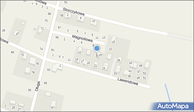 Rybna, Lawendowa, 31, mapa Rybna