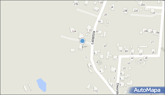 Rybnik, Łabędzia, 9, mapa Rybnika