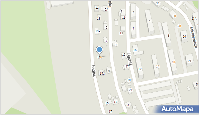 Rydułtowy, Ładna, 13b, mapa Rydułtowy