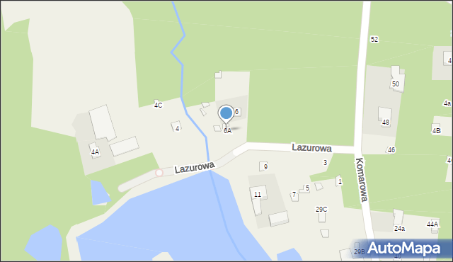 Rydzynki, Lazurowa, 6A, mapa Rydzynki
