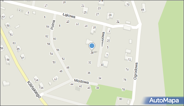 Rzepin, Łąkowa, 28, mapa Rzepin