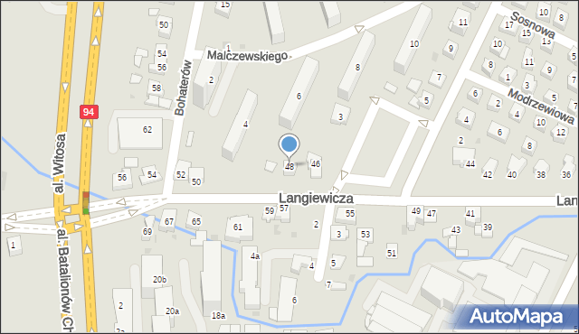 Rzeszów, Langiewicza Mariana, gen., 48, mapa Rzeszów
