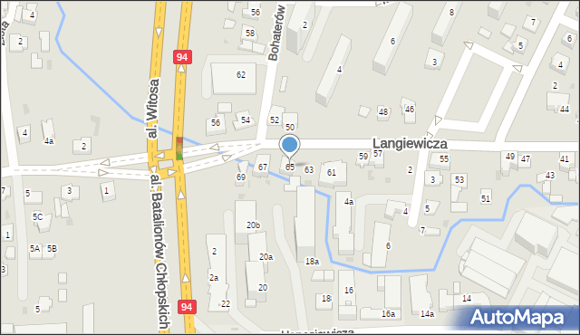 Rzeszów, Langiewicza Mariana, gen., 65, mapa Rzeszów