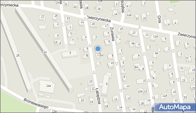 Rzeszów, Łabędzia, 5a, mapa Rzeszów