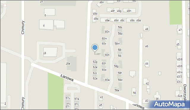 Rzeszów, Łanowa, 62h, mapa Rzeszów