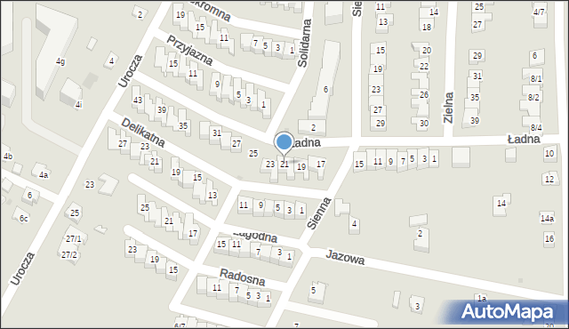 Rzeszów, Ładna, 21, mapa Rzeszów