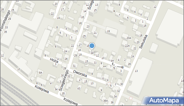 Siedlce, Łączna, 14, mapa Siedlce