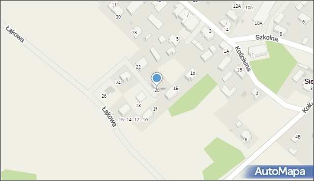 Siemyśl, Łąkowa, 20, mapa Siemyśl