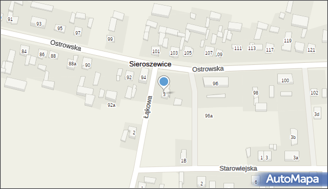 Sieroszewice, Łąkowa, 3, mapa Sieroszewice