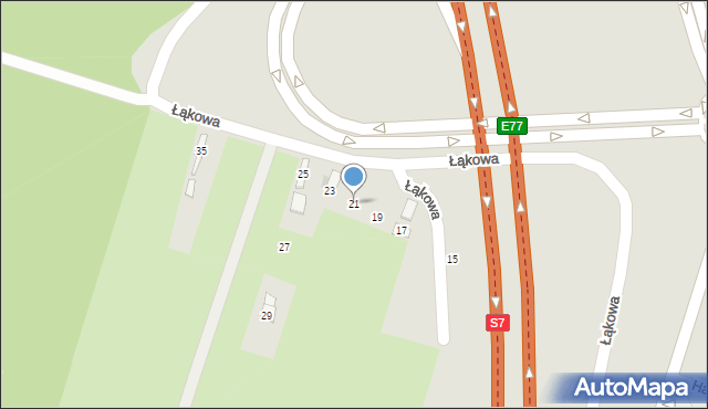 Skarżysko-Kamienna, Łąkowa, 21, mapa Skarżysko-Kamienna