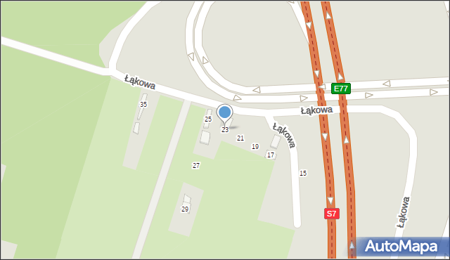 Skarżysko-Kamienna, Łąkowa, 23, mapa Skarżysko-Kamienna