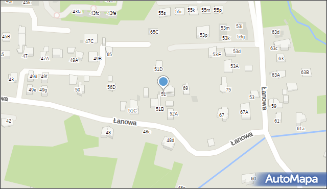 Skawina, Łanowa, 51, mapa Skawina