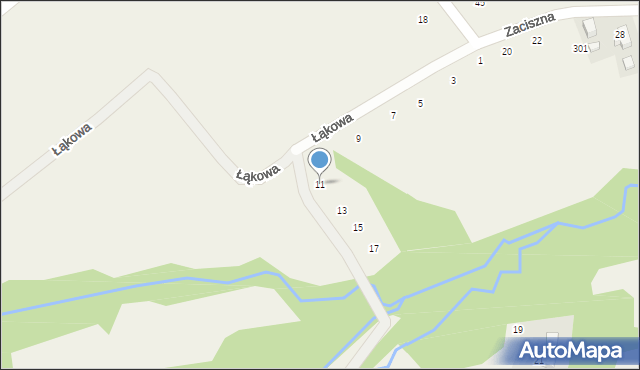 Skawinki, Łąkowa, 11, mapa Skawinki