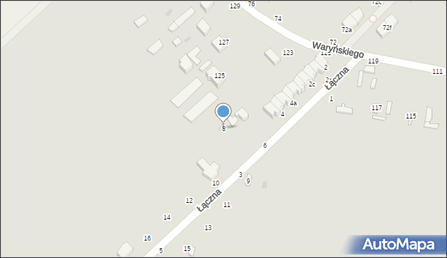 Skierniewice, Łączna, 8, mapa Skierniewic