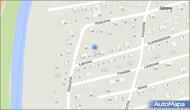 Skoczów, Łąkowa, 12, mapa Skoczów